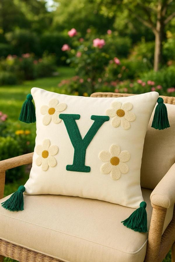 Saymine Punch Kırlent Kılıfım Harf Model Y Harfi - Image 1