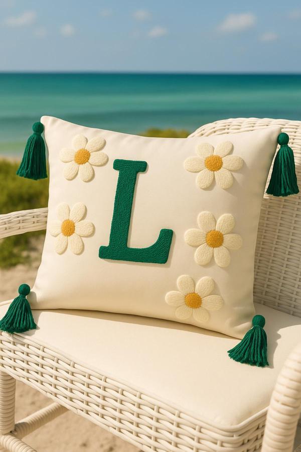 Saymine Punch Kırlent Kılıfım Harf Model L Harfi - Image 1