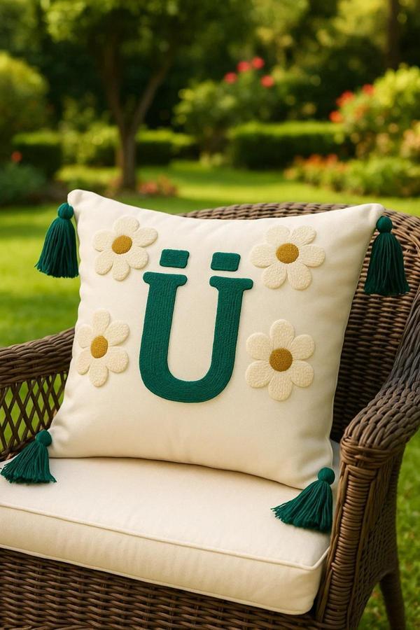 Saymine Punch Kırlent Kılıfım Harf Model Ü Harfi - Image 1