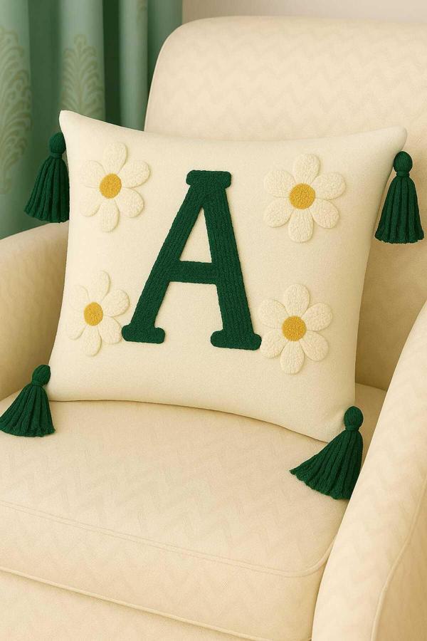 Saymine Punch Kırlent Kılıfı A Harfi - Image 1