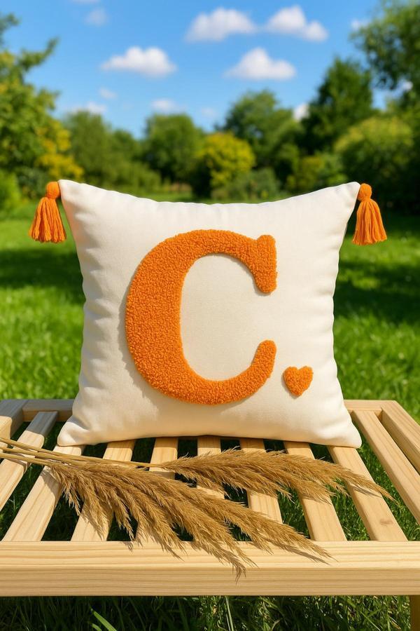 Saymine Punch Kırlent Kılıfı Harf Modeli - Image 1