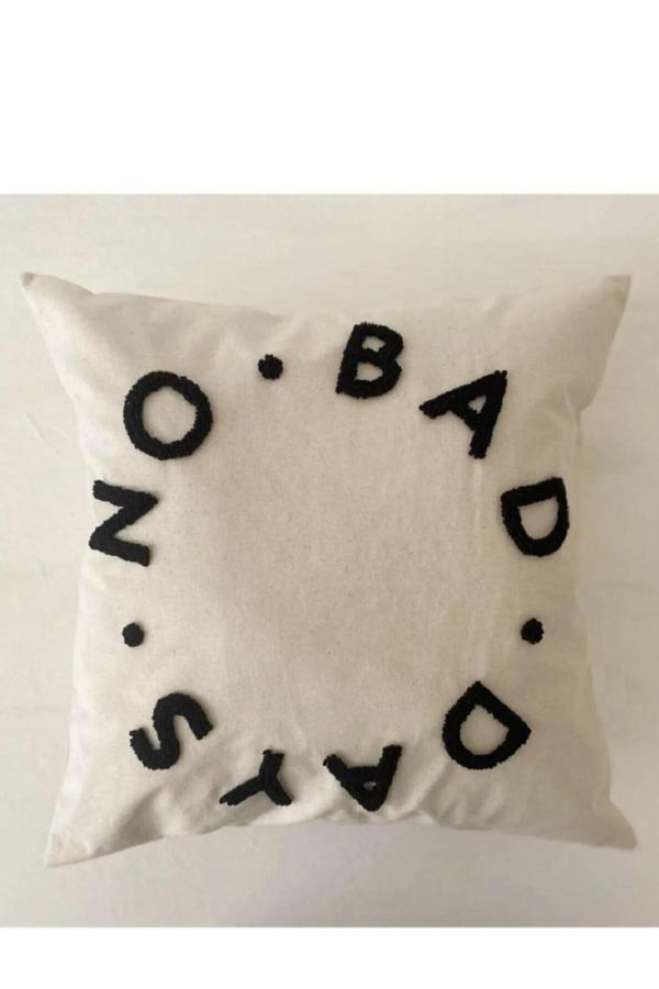 Saymine No Bad Days Kırlent Kılıfı (Siyah İp) - Image 1