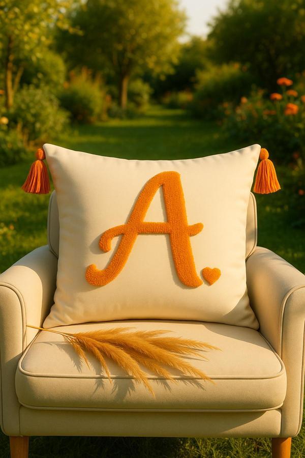 Saymine Punch Kırlent Kılıfı Harf Modeli - Image 1