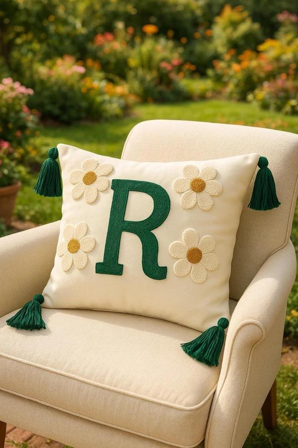 Saymine Punch Kırlent Kılıfım Harf Model R Harfi - Image 1