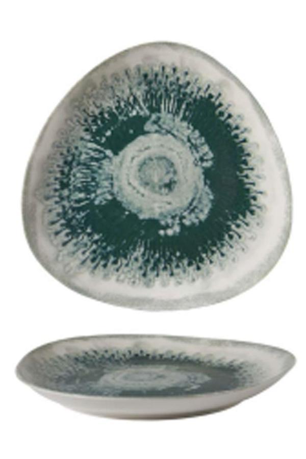 Güral Porselen 30 Cm Greendrop Reaktif  Bone Düz Tabak 1 Adet - Image 1