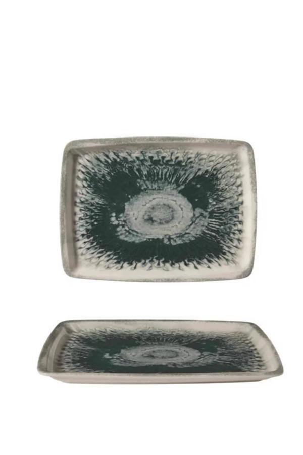 Green Drop Porselen Dikdörtgen Servis Tabağı 23X31 Cm 1 Adet - Image 1