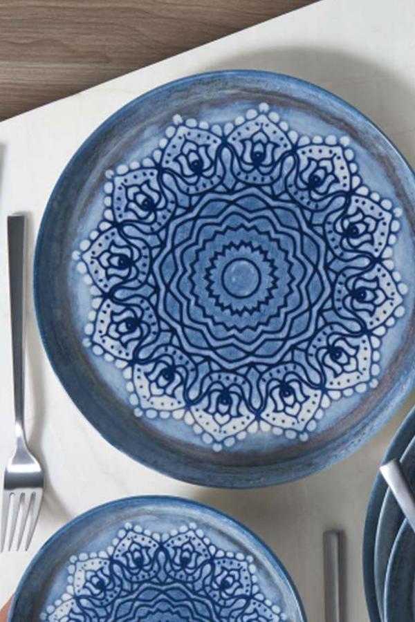 Güral Porselen Blue Voyage 18 Cm Bilbao Bone Düz Tabak 1 Adet - Image 1