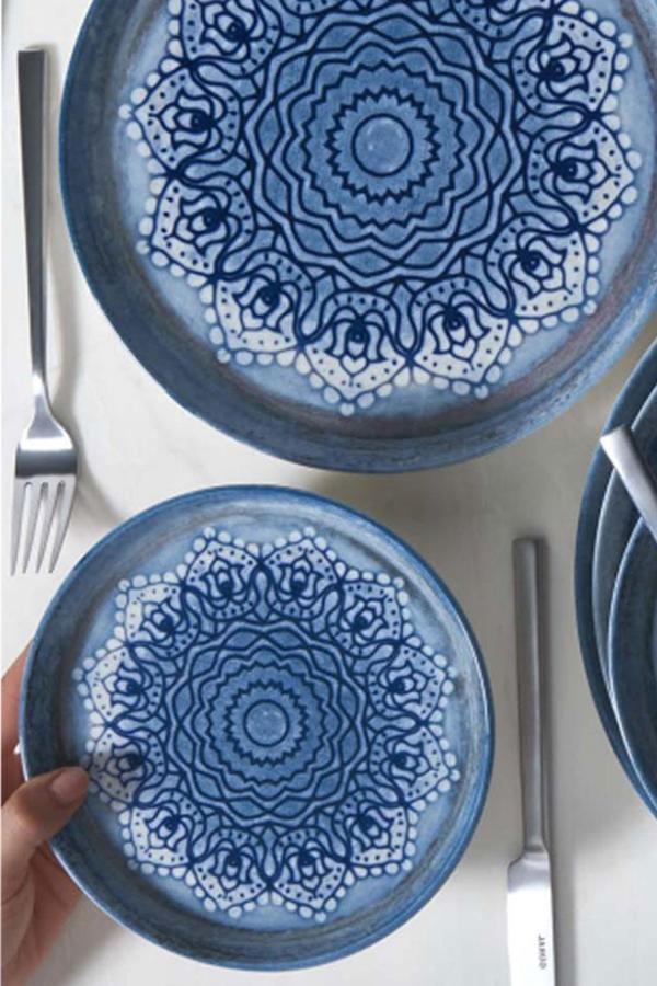 Güral Porselen Blue Voyage15 cm Bilbao Bone Düz Tabak 1 Adet - Image 1