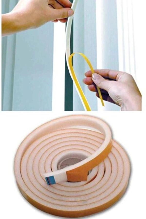 9 Metre Pencere Izolasyon Bandı Yapışkanlı Cam Yalıtım Süngeri Rüzgar Soğuk Kesici Pimapen Fitili - Image 1