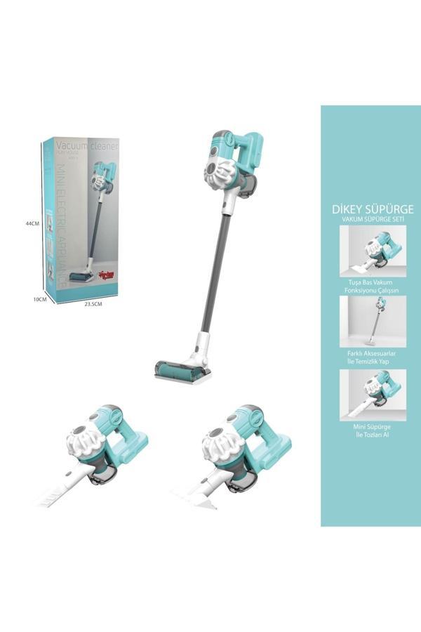 Tower Toys Oyuncak Yeşil Dikey Elektrikli Vakum Süpürge Seti (3İn1) Dyson - Sesli Gerçekçi Süpürge Oyun Seti - Image 1