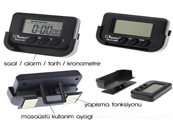Ev ve Araç Tipi Dijital Saat Kronometreli Alarmlı Pilli Saat - Image 1