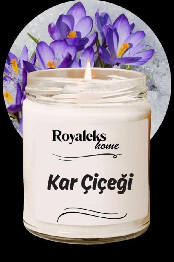 Doğal Özel Seri Kokulu Dekoratif Kavanoz Mum 210 cc - Kar Çiçeği - RYL - Image 1