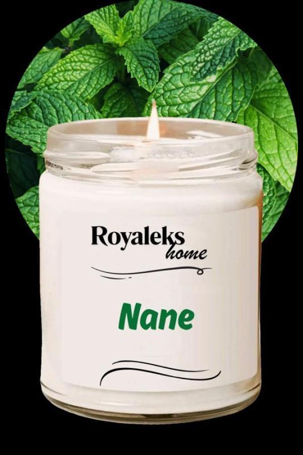 Doğal Özel Seri Kokulu Dekoratif Kavanoz Mum 210 cc - Nane Esansı - RYL - Image 1