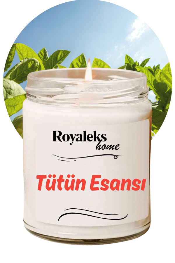 Doğal Özel Seri Kokulu Dekoratif Kavanoz Mum 210 cc - Tütün Esansı - RYL - Image 1
