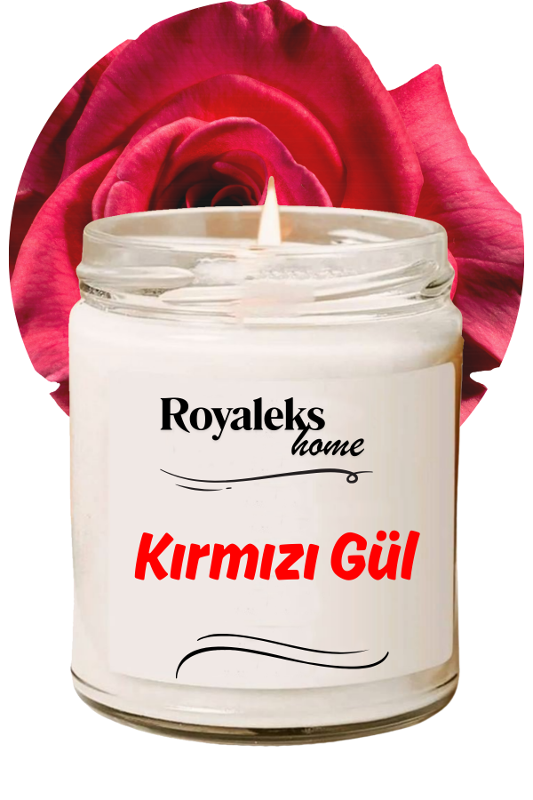 Doğal Özel Seri Kokulu Dekoratif Kavanoz Mum 210 cc - Kırmızı Gül Esansı - RYL - Image 1
