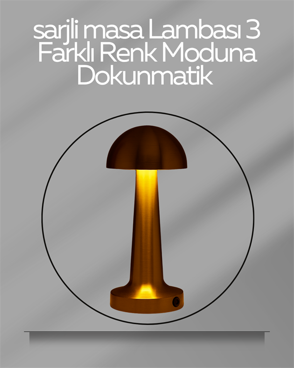 USB Şarjlı Dokunmatik LED Masa Lambası – 3 Renk Modu & Dimmer - Image 1