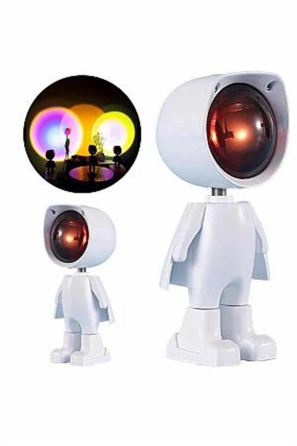 Gün Batımı Projektör Lamba Astronot Görünümlü Dekoratif Masa Lambası - Image 1