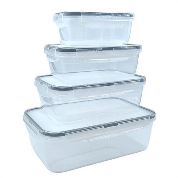 4lü İç İçe Sızdırmaz Contalı Kilitli Kapaklı Plastik Erzak Saklama Kapları LC315 - Image 1