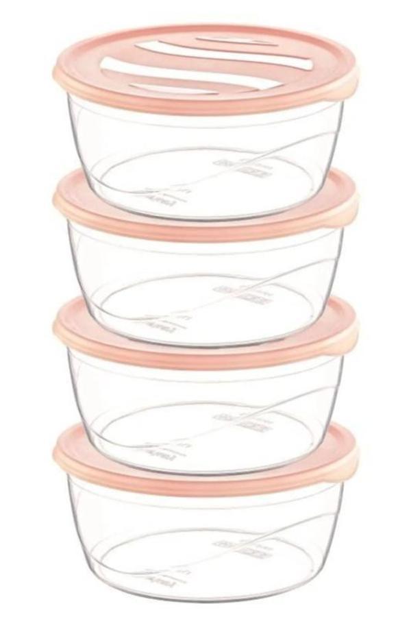 Krizma Yuvarlak Saklama Kabı 4 Lü No:1 Royaleks-ÇNK2153 - Image 1