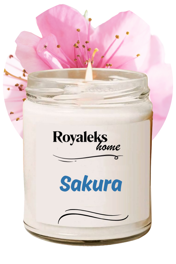 Doğal Özel Seri Kokulu Dekoratif Kavanoz Mum 210 cc - Sakura - RYL - Image 1