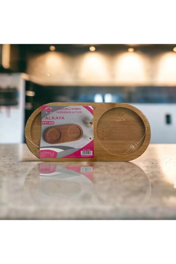 Bambu Yağdanlık Altlığı 2 Bölmeli Royaleks-ALK-1523 - Image 1