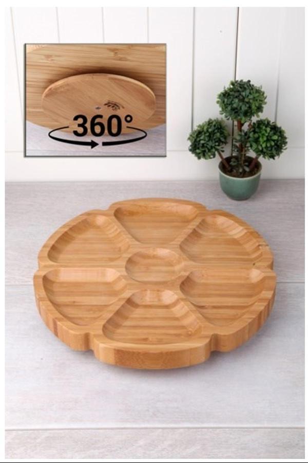 7 Bölmeli 25 Cm Dönerli Bambu Sunum Royaleks-BLS DS7-2525 - Image 1