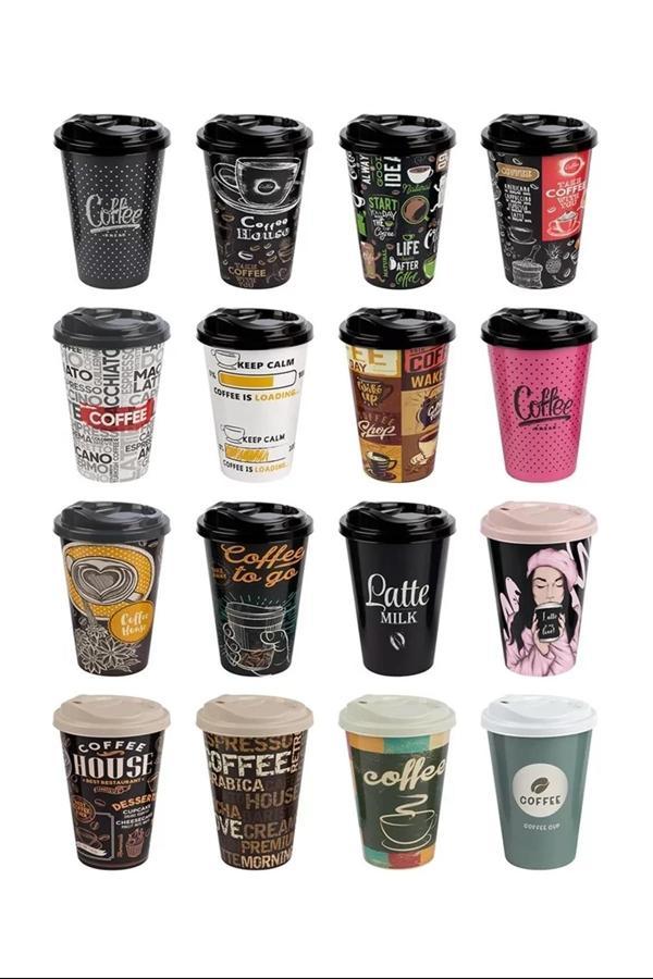 Renkli Kahve Bardağı 1 Adet 500 Ml. Royaleks-57062 - Image 1