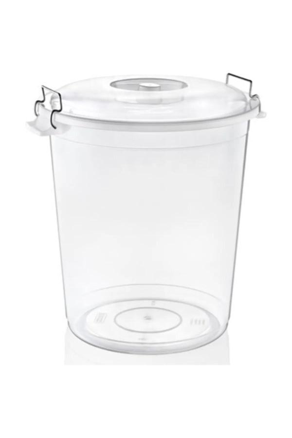 Bakliyat Kovası Şeffaf Kova 70lt Kulplu Kapaklı Royaleks-ASD174 - Image 1