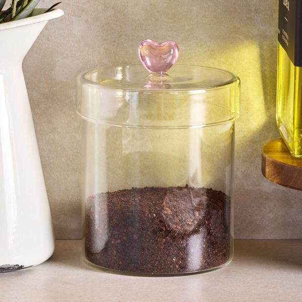 Perotti Hearts Borosilikat Cam Kavanoz 750 ml 10x12 cm - Image 1