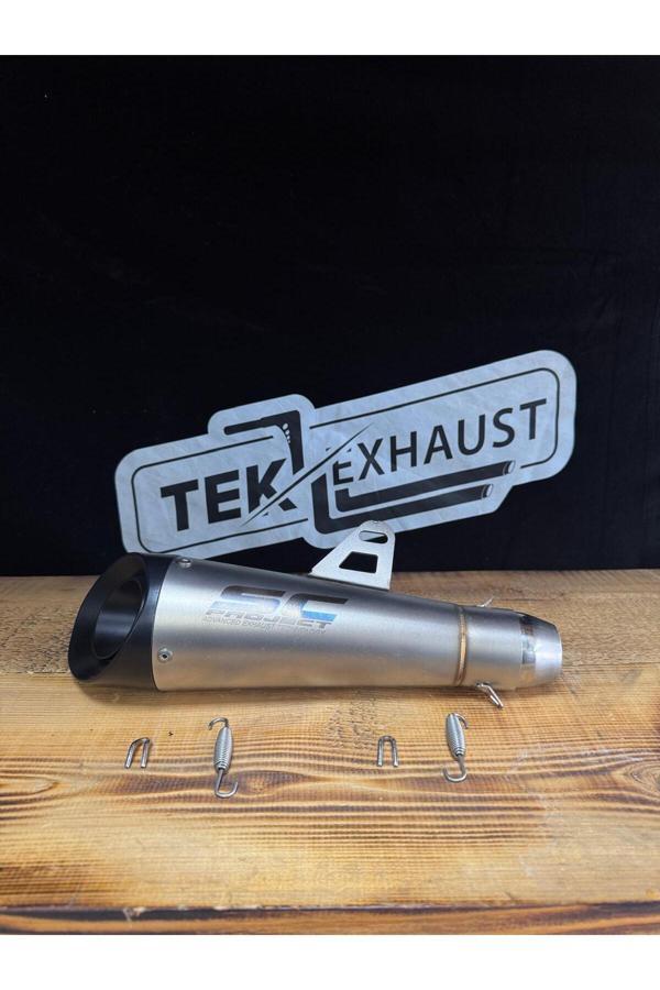 Tek Exhaust Sc Project Gri Susturuculu Motosiklet Egzoz - Image 1