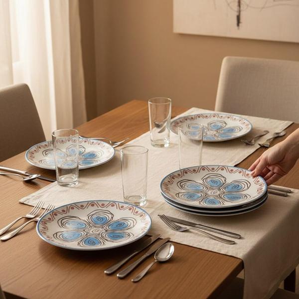 GÜRAL PORSELEN Camelia 6 Parça 20 cm Pasta Takımı 21391 - Image 1