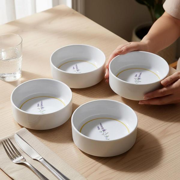 GÜRAL PORSELEN Paris Flower 4 Parça 12 cm Kase 2955 - Image 1