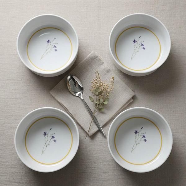 GÜRAL PORSELEN Paris Flower 4 Parça 12 cm Kase 29552 - Image 1