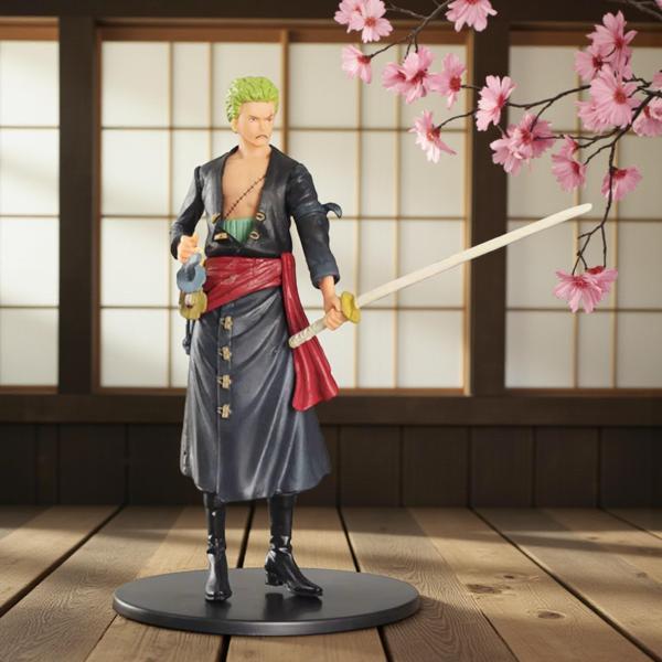 One Piece Roronao Zoro Anime Karakter Figür Oyuncak Koleksiyonluk Dekoratif Biblo 15 cm. Hediye Seti - Image 1