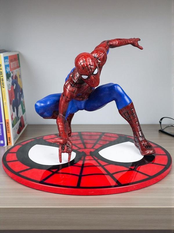Marvel Avengers Yenilmezler Spiderman Özel Stantlı Oyuncak Figür Karakter Masaüstü Biblo Hediye Seti - Image 1