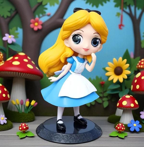 Harikalar Diyarında Alice Anime Karakter Figür Oyuncak Dekoratif Biblo Bebek 15 cm. Genç Odası Süsü - Image 1