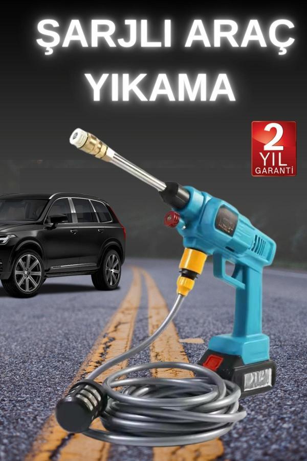 Şarjlı Ve Yüksek Basınçlı Oto Yıkama Makinesi Ve Sulama Tabancası Bahçe Yıkama Makinesi - Image 1