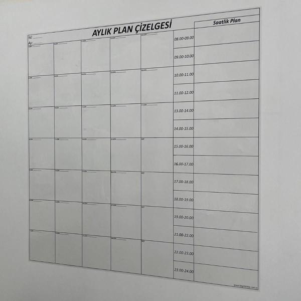 Aylık Planlayıcı Manyetik Duvar Stickerı Takvim Plan Çizelgesi - Image 1
