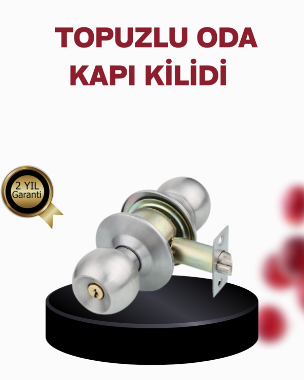 Paslanmaz Çelik Dayanıklı Topuzlu Kapı Kilidi - Image 1
