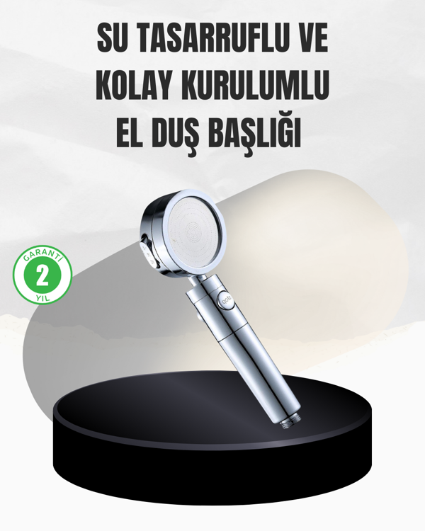 Kolay Montajlı 3 Modlu Yüksek Basınç Duş Başlığı - Image 1