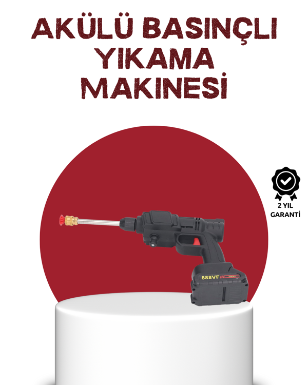 Çok Fonksiyonlu Şarjlı Basınçlı Yıkama Tabancası Ev Araç Bahçe - Image 1