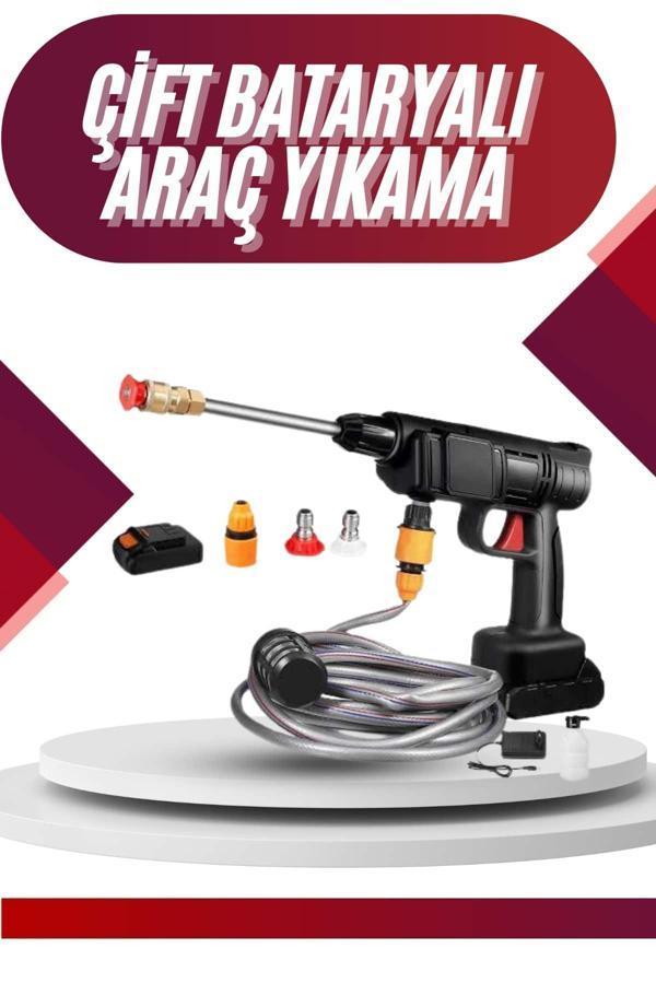 Oto Araba Yıkama Şarjlı Ve Yüksek Basınçlı Oto Yıkama Ve Sulama Tabancası - Image 1