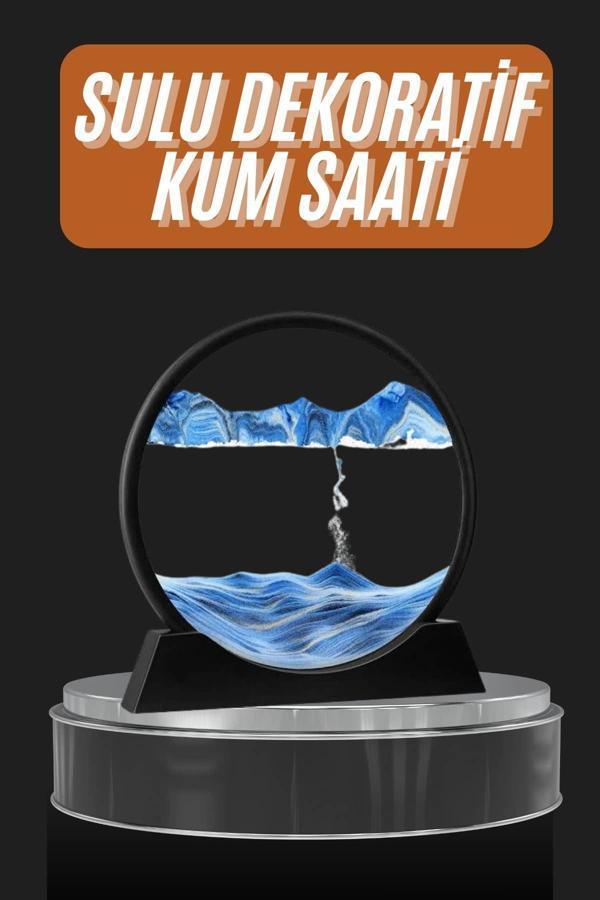 Dekoratif Sulu Kum Saati Ofis Masa Üstü Ev Yuvarlak Kum Saati - Image 1