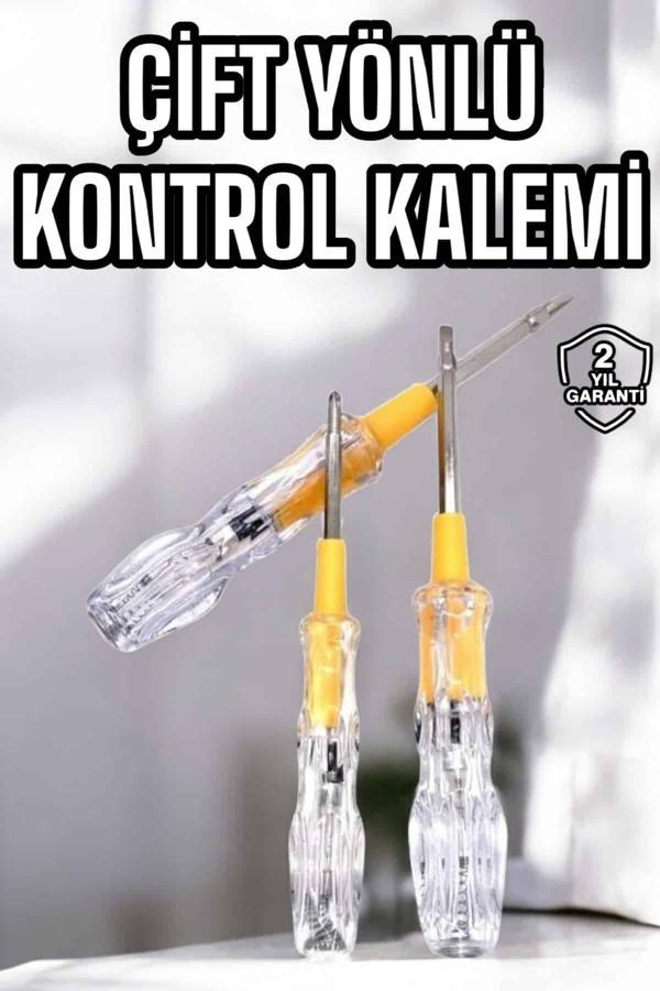 Çift Taraflı Elektrik Kontrol Kalemi Şeffaf Tornavida - Image 1