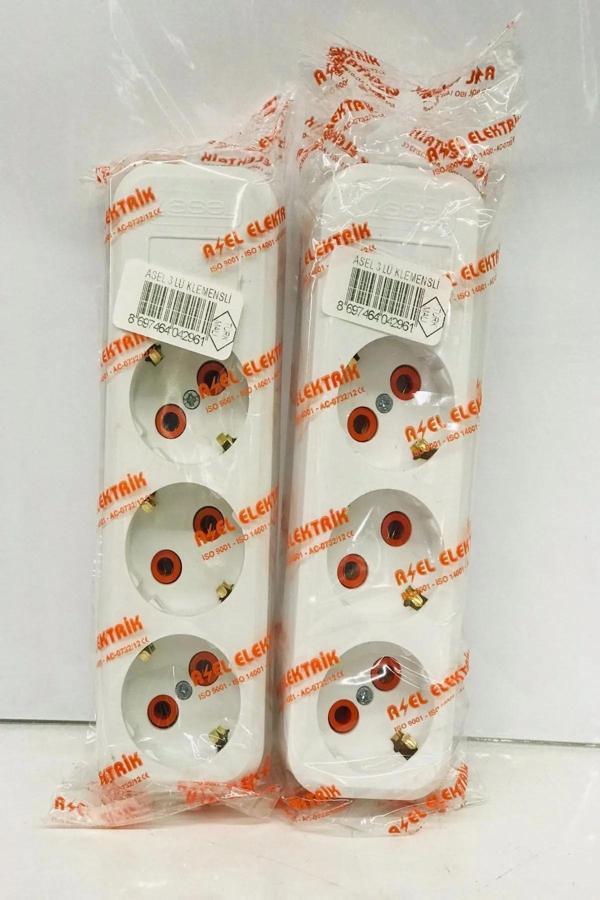 3 Lü Klemensli Kablososuz Priz Royaleks-12463 - Image 1