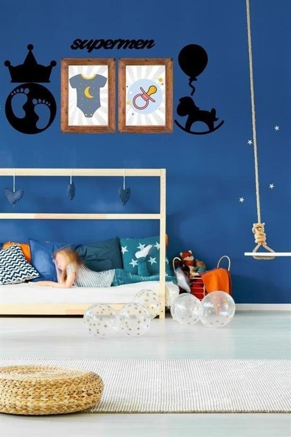 BUFFER® DECO103 Supermen Dekoratif Duvar Süsü Tablo Aksesuar Ahşap Tasarım Hediye Pano Sticker Seti - Image 1