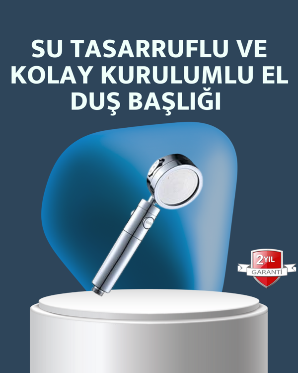 Yüksek Basınçlı 3 Fonksiyonlu Duş Başlığı - Image 1