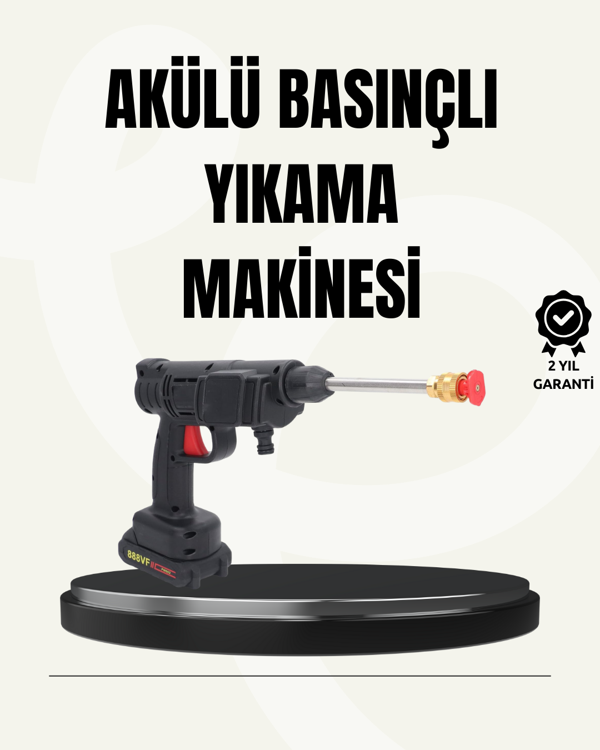 48V Şarjlı Basınçlı Yıkama Makinesi Kablosuz Su Tabancası - Image 1