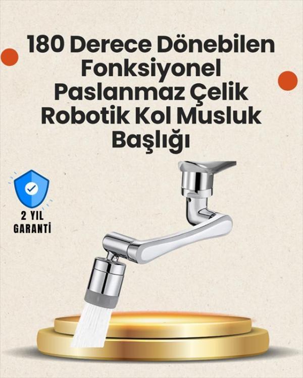 Lavabo ve Mutfaklar İçin 1080 Derece Döner Musluk Başlığı – Pirinç Gövdeli - Image 1
