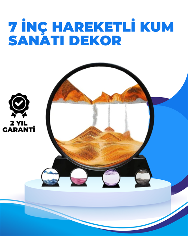 Döndürülebilir Dinamik Kum Tablosu – Stres Giderici, Yüksek Kaliteli Cam ve Doğal Kum ile Sanatsal Masa Dekoru - Image 1